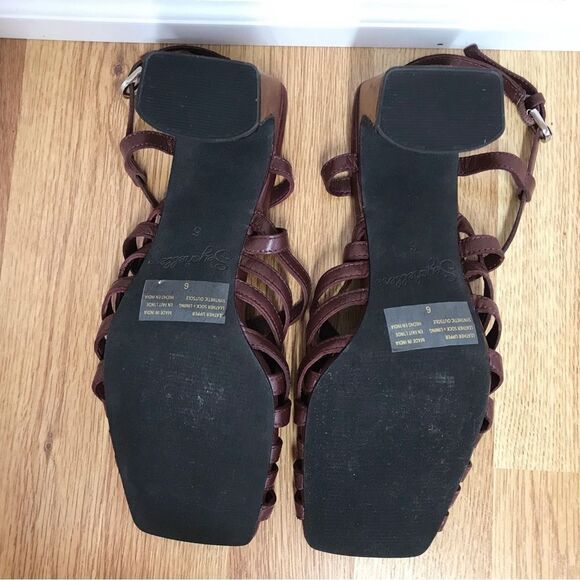 New‎ SEYCHELLE Burgundy Braided Leather Chunky Heel Sandal Strappy Woven Size 6 - Picture 9 of 15